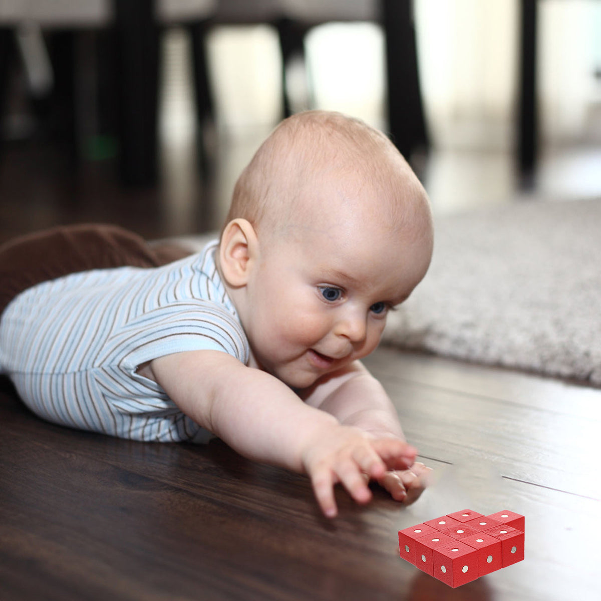 10 Pcs Wooden Magnetic Cube Building Blocks P178
