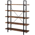 Steel Standard Bookcase 5 Shelves Distressed Brown G102