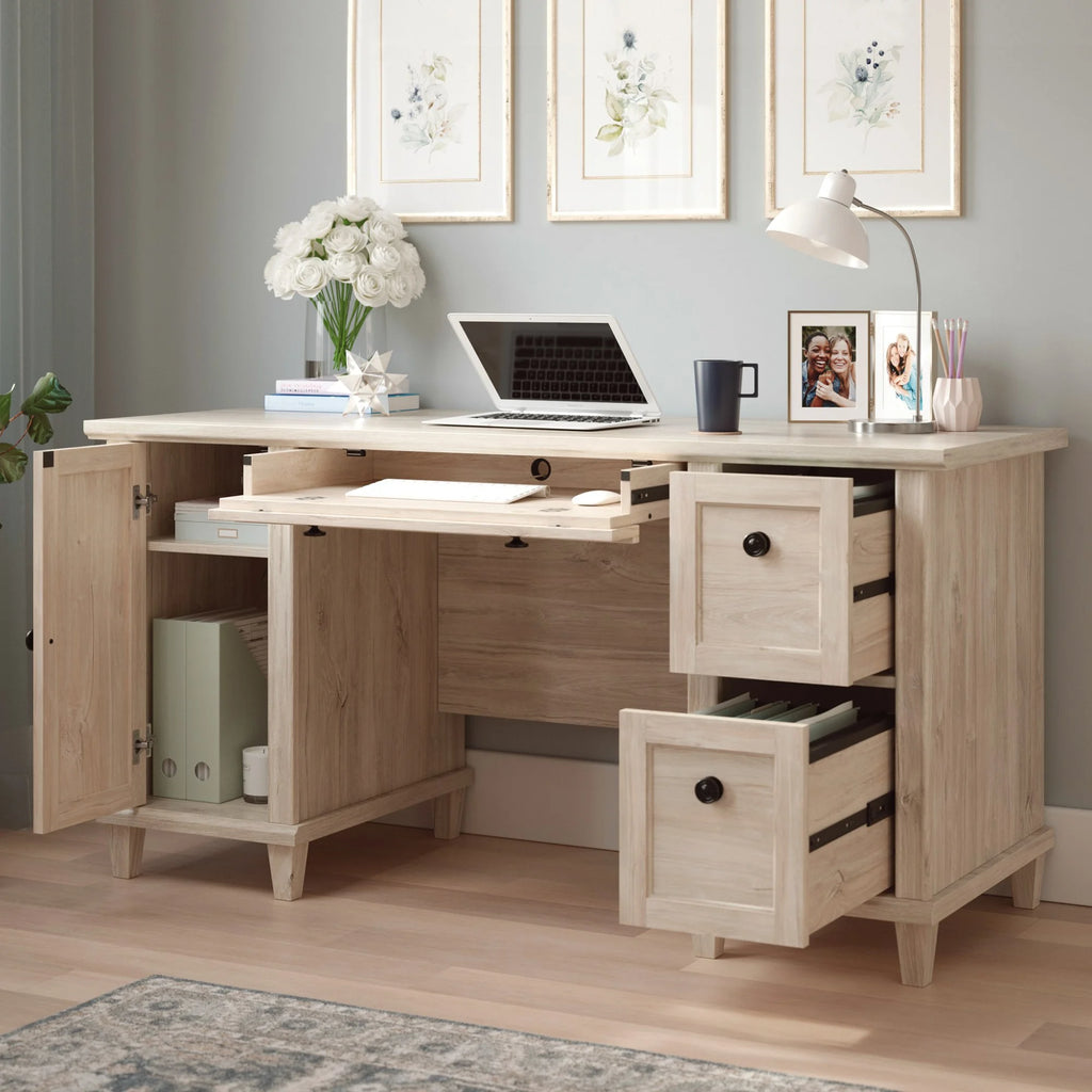 Engineered Wood Computer Desk in Chalk Oak X6861