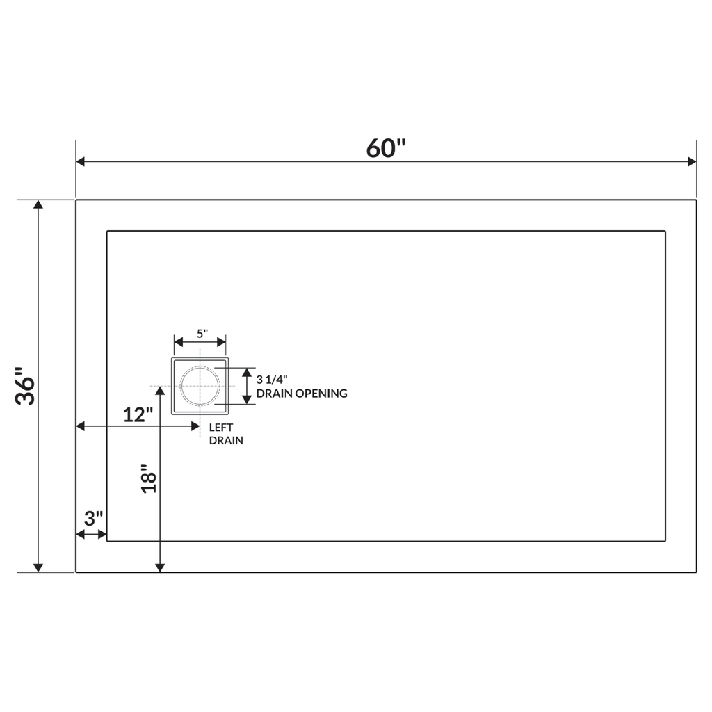 Shower Base Pan with Right/Left Drain P327554