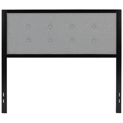 Full Light Gray Upholstered Panel Headboard D5175