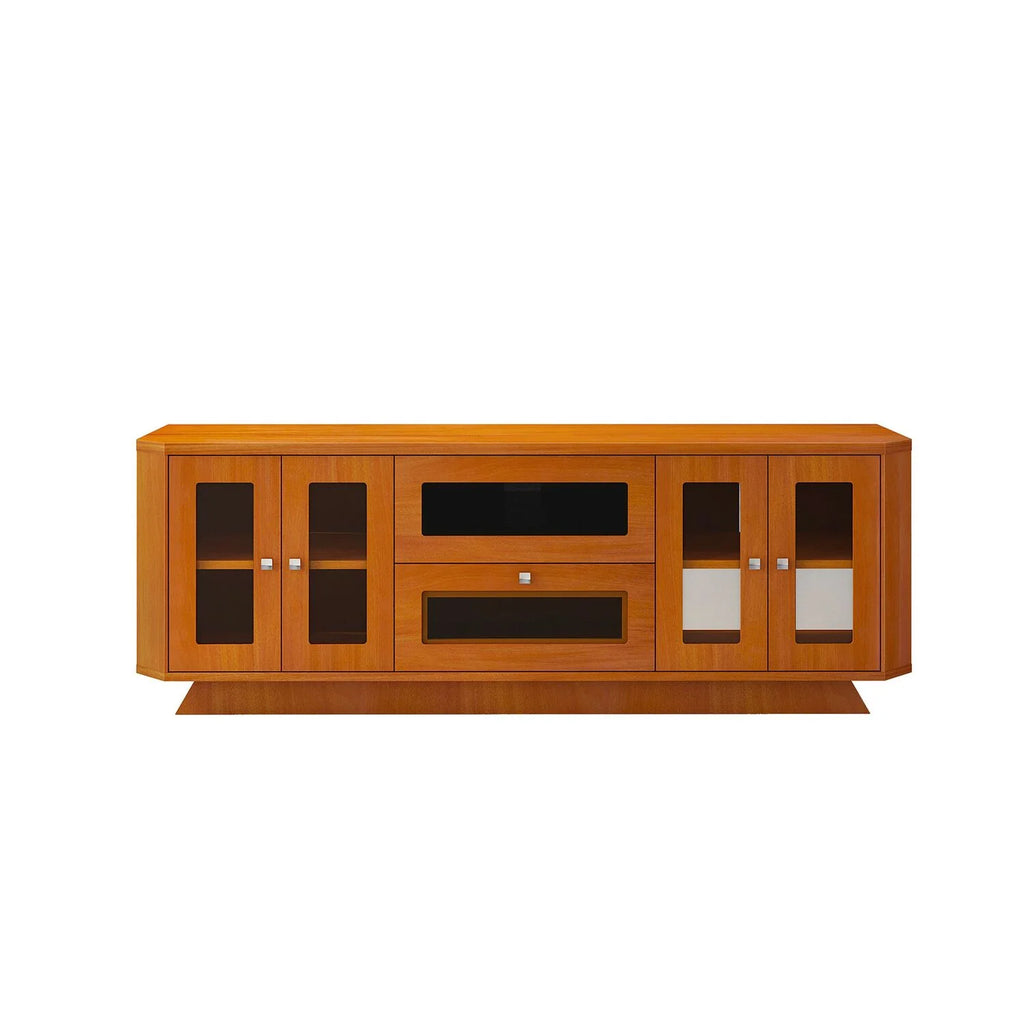 70" Transitional TV Stand with Brazilian Cherry Veneers in Light Cherry Finish U75960