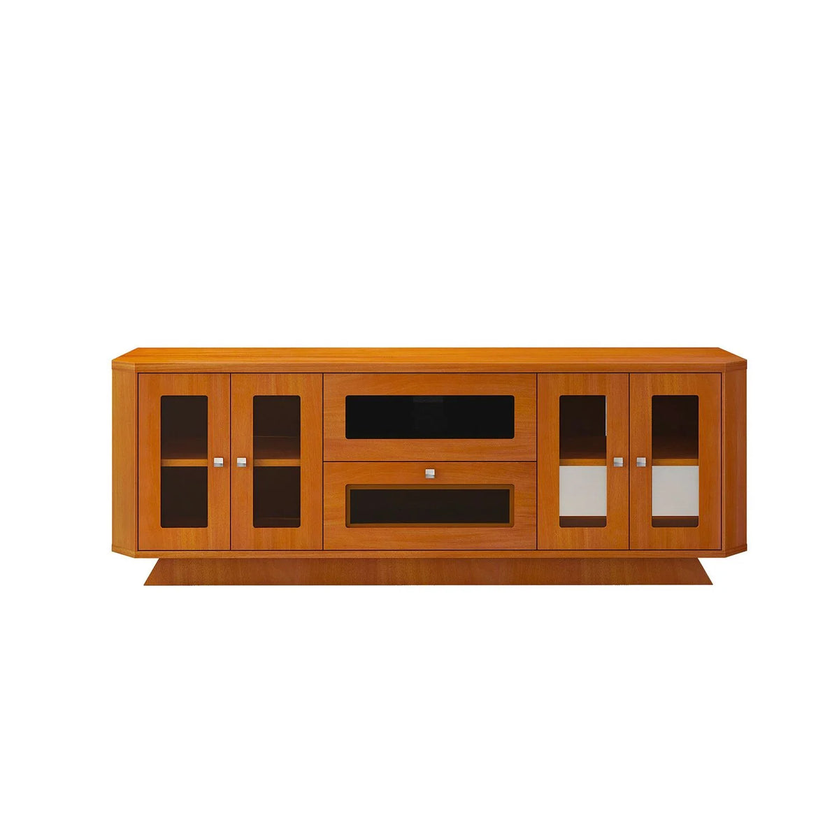 70" Transitional TV Stand with Brazilian Cherry Veneers in Light Cherry Finish U75960