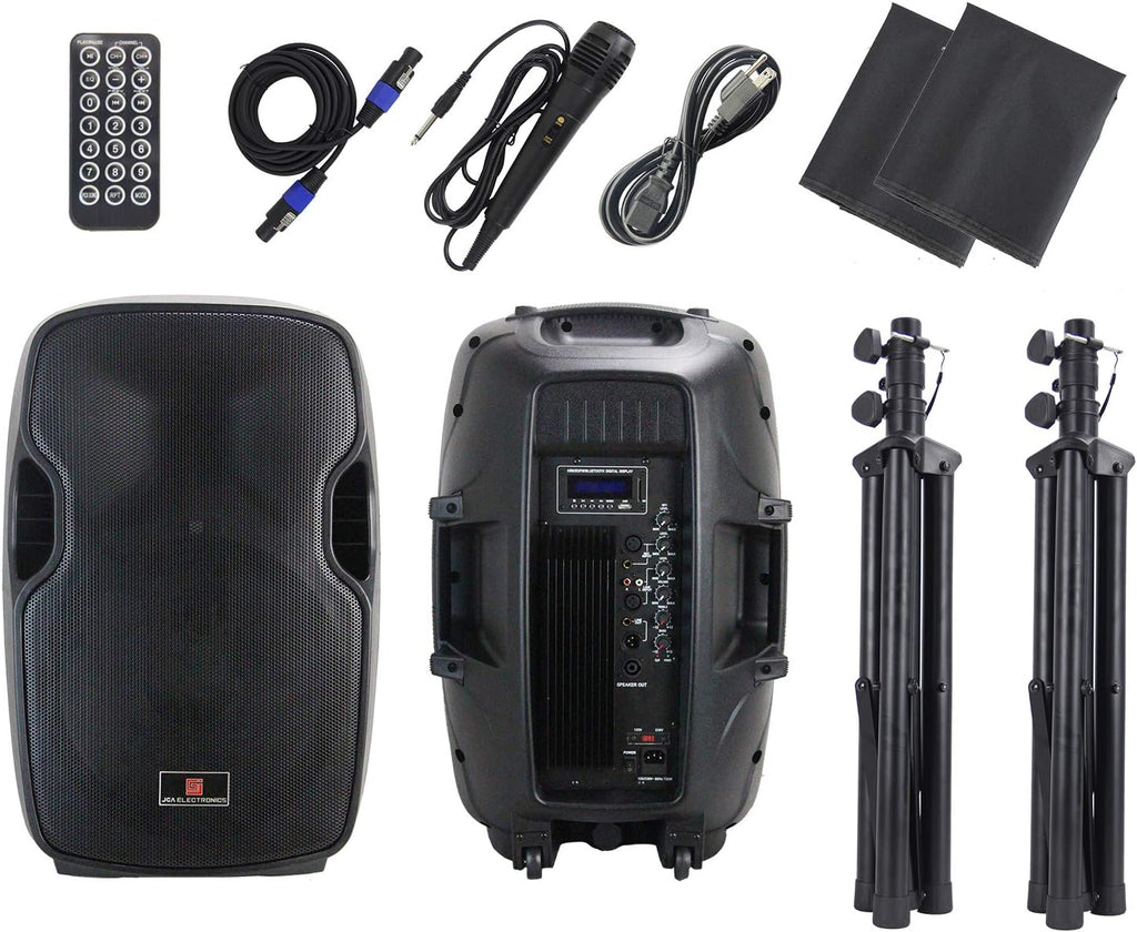 Powered PA Speakers 2-Way 15 Inch Pair I97379