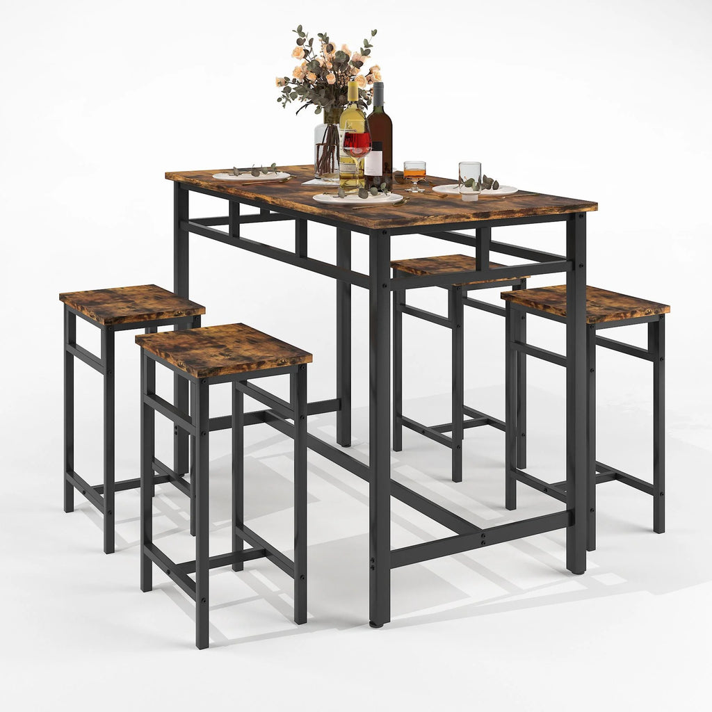 5-Piece Counter Height Pub Dining Set with Foot Support A3272