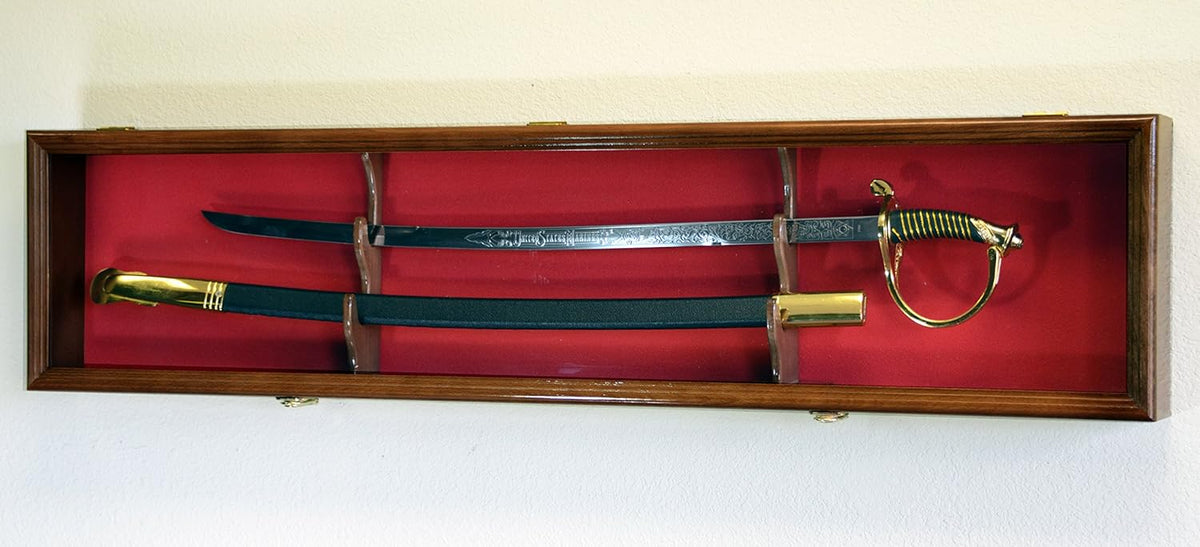 Sword Display Case Cabinet with Lockable Wall Rack Box P712
