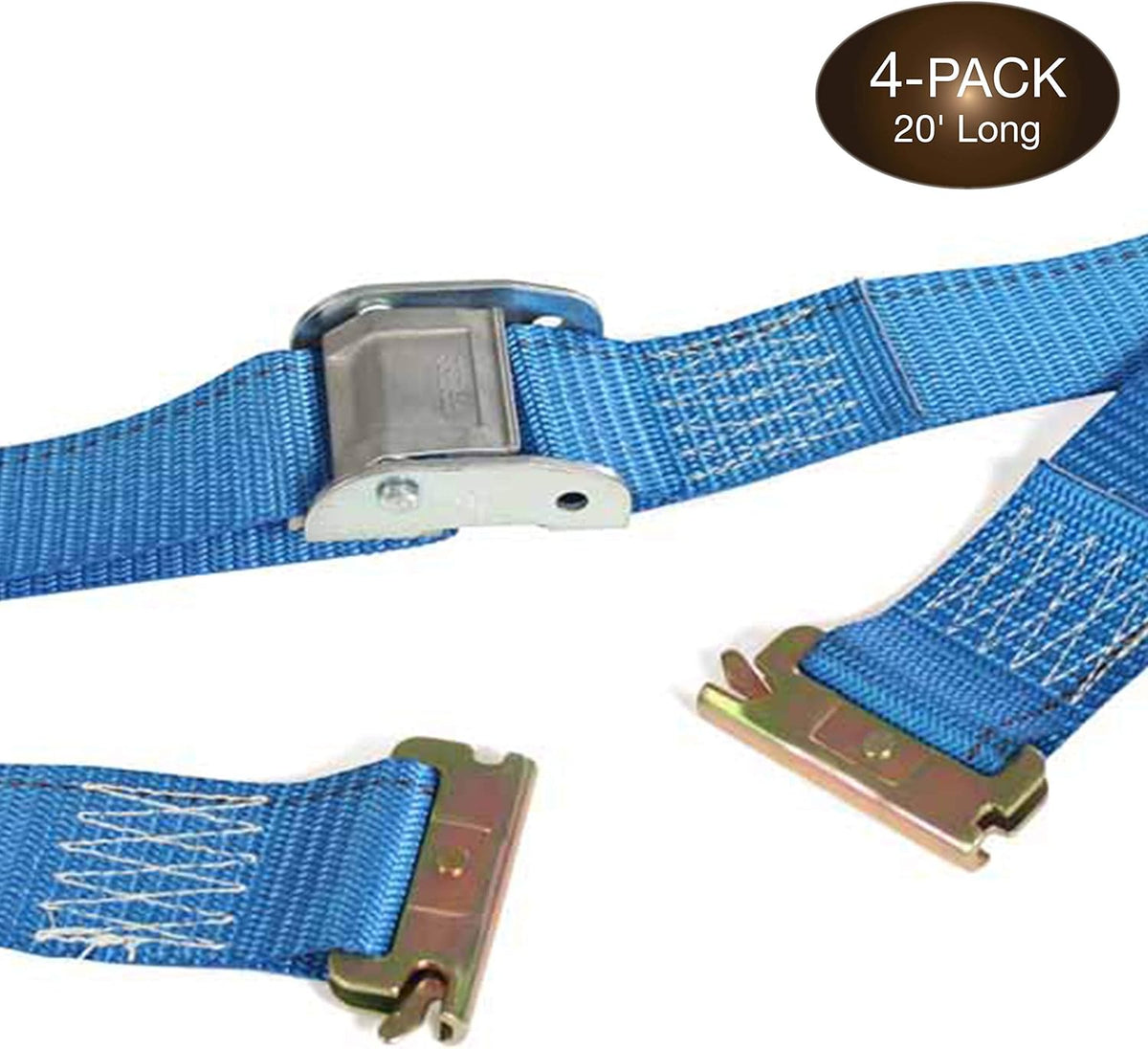 2 x 20' E-Track Cam Straps Blue Polyester Tie-Downs Y170