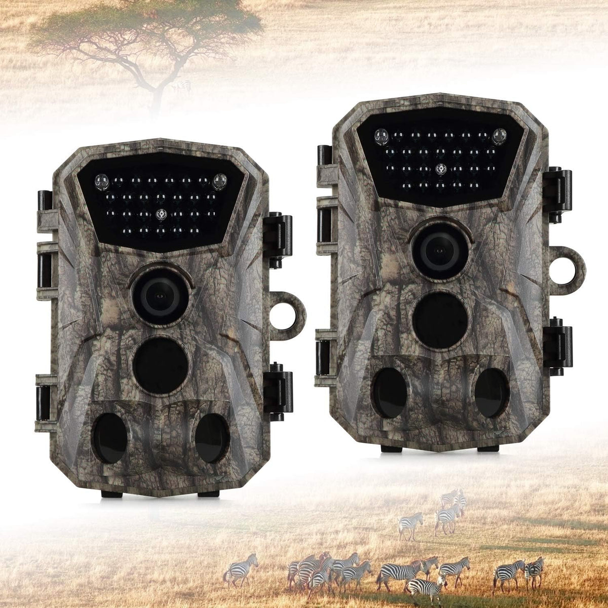 2 Pack 18MP 1080P Trail Game Camera with Night Vision V30496