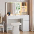 41" White Vanity Desk with Mirror and Lights M72073