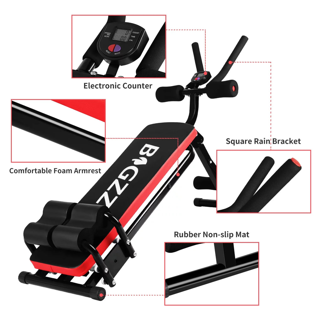 Foldable Ab Exercise Bench with LCD Monitor B28317