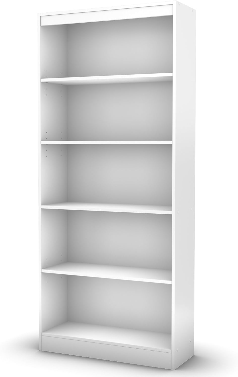 Pure White 5-Shelf Bookcase B749