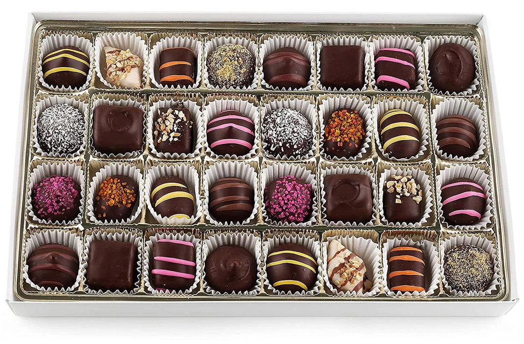 32 Dark Chocolate Covered Assorted Flavors Gift Box A8443