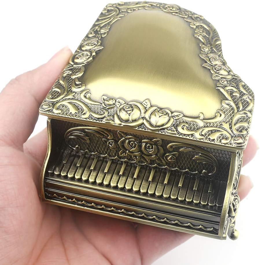 Embossed Metal Music Box Wind Up Movement Music Box, Pack of 2 B606885