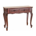 Carved Wood 2 Drawer Queen Anne Hall Table K994