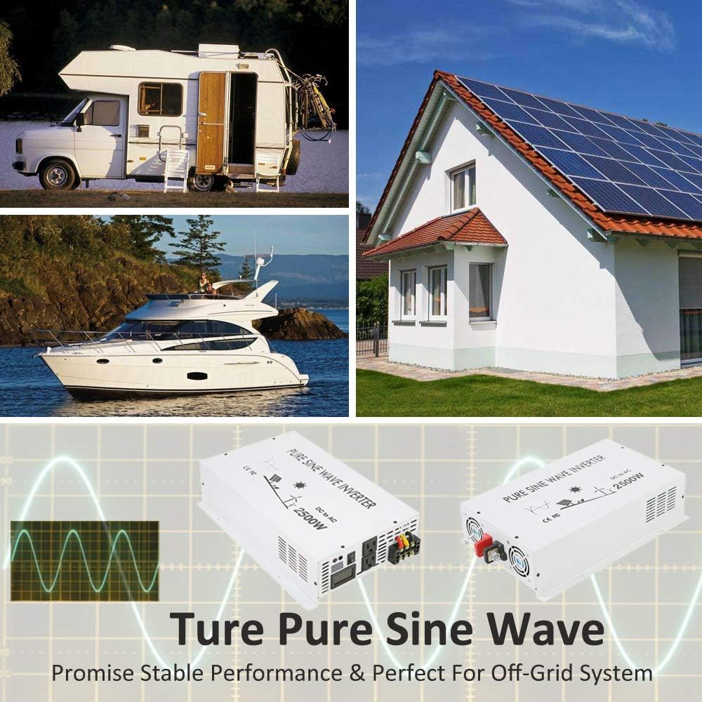 3500W Pure Sine Wave Power Inverter DC 24V to 110V 120V AC R164946