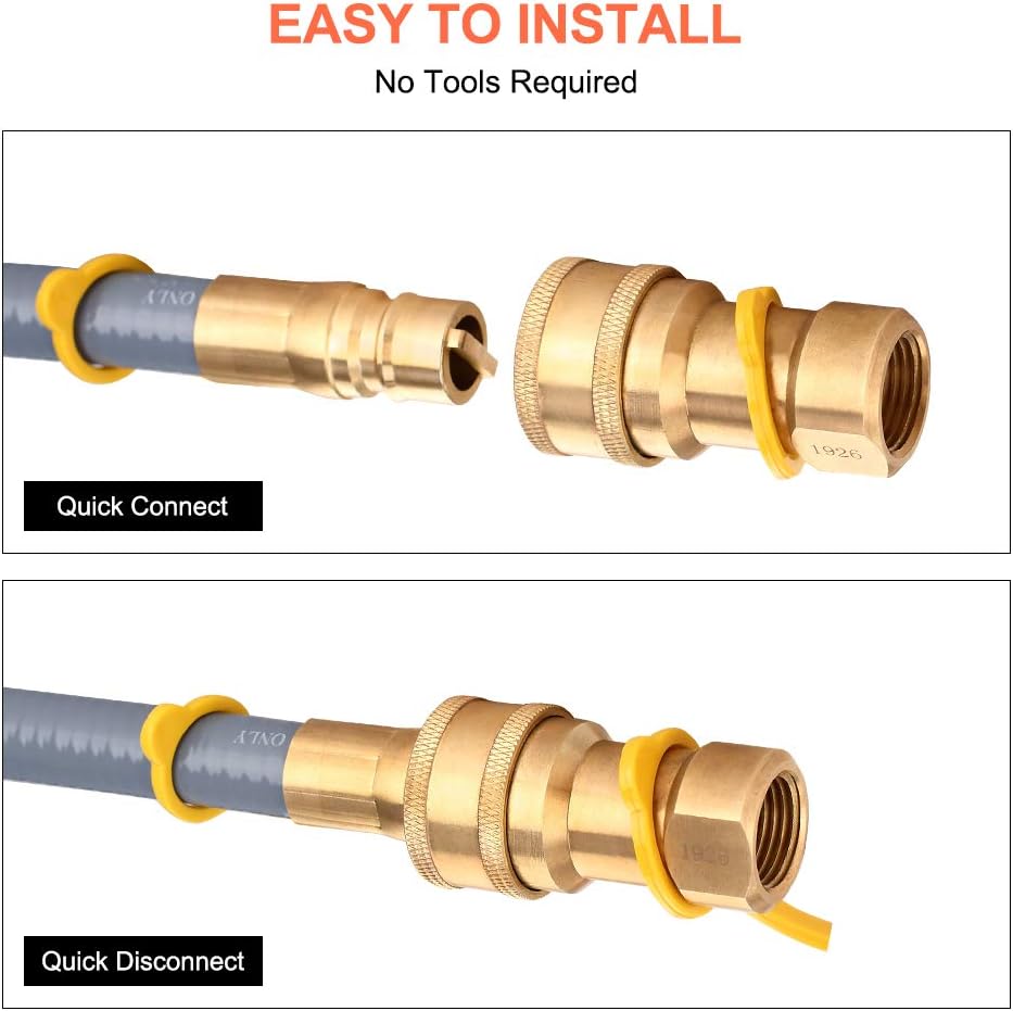 24 Feet 1/2 Inch Natural Gas Grill Hose with Quick Connect Fittings B986