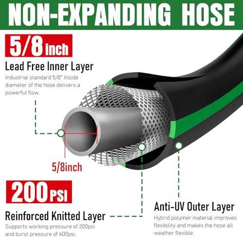 Heavy Duty 25ft Non-Expandable Kink Resistant Water Hose X49030
