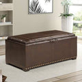 Brown Square Storage Ottoman D6169