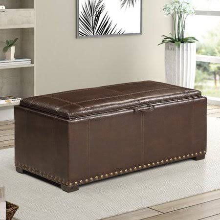 Brown Square Storage Ottoman D6169