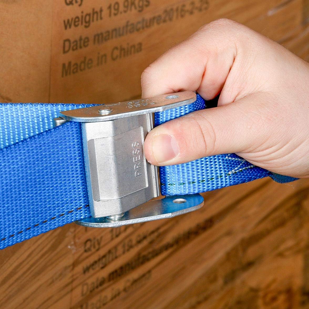 2 x 20' E-Track Cam Straps Blue Polyester Tie-Downs Y170