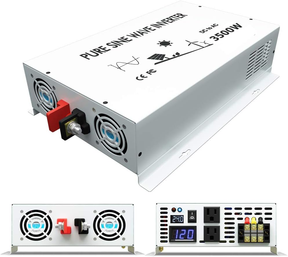 3500W Pure Sine Wave Power Inverter DC 24V to 110V 120V AC R164946