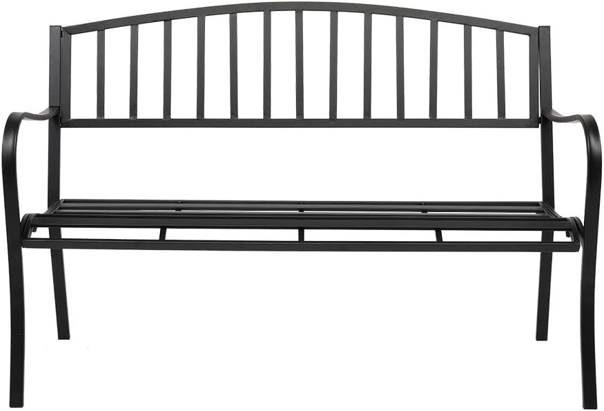 Black Metal Patio Bench T977