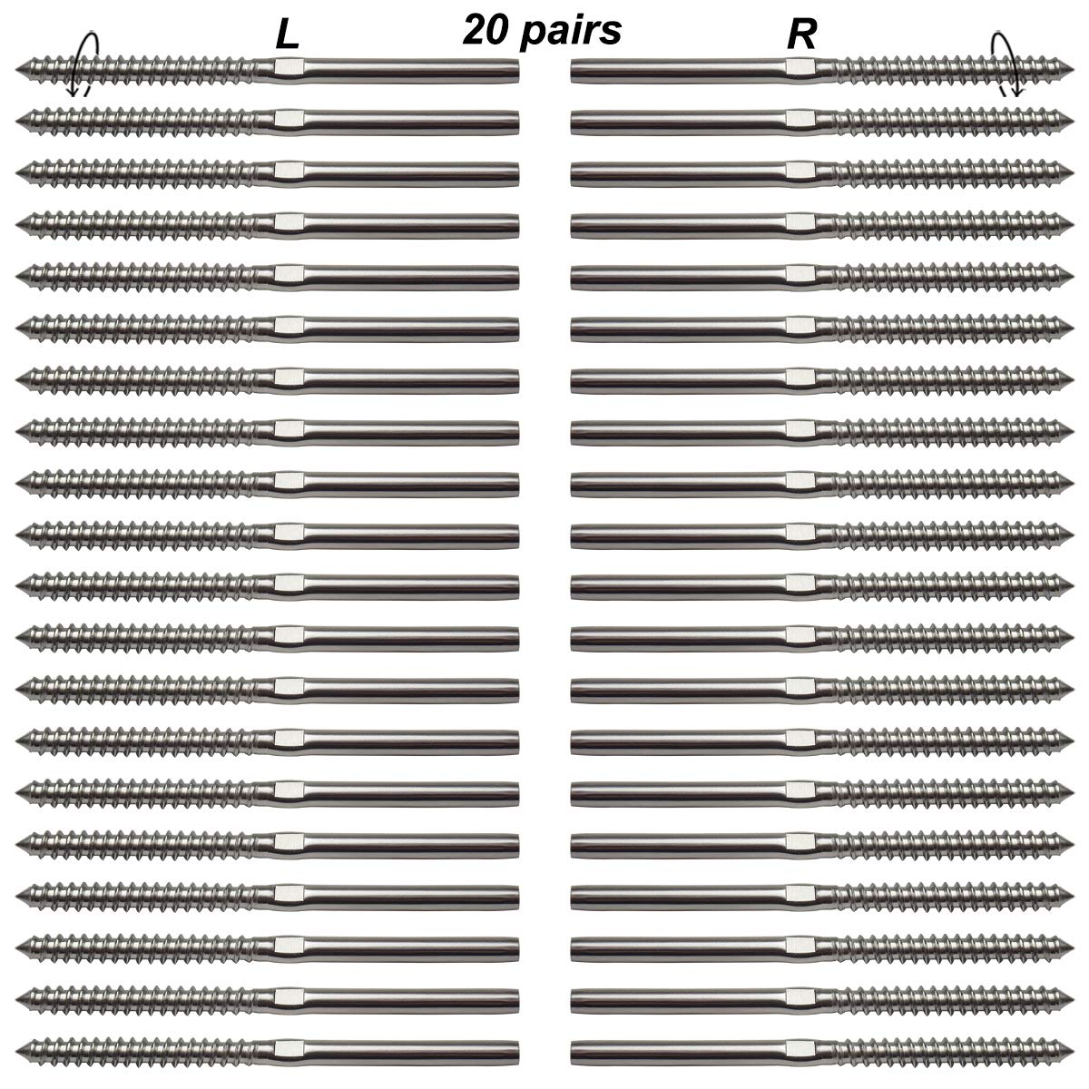 1/8 T316 Stainless Steel Cable Railing Hardware Pack of 2 K209397