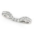 14k White Gold Curved Wedding Ring Diamonds (1/3 cttw) Size 8.5 K42802