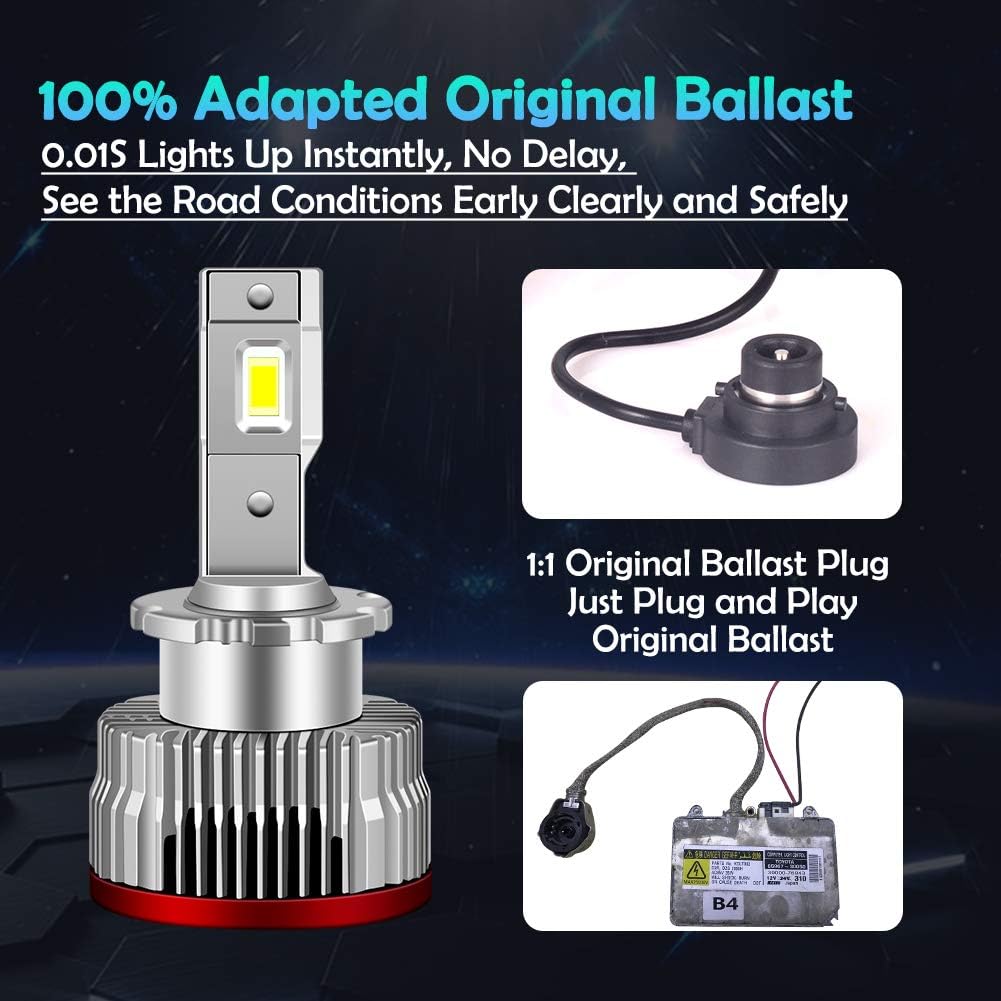 D2S D2R LED Headlight Bulb 35W 6000K Xenon White Pack of 2 I352