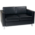 Black Faux Leather Loveseat O699196