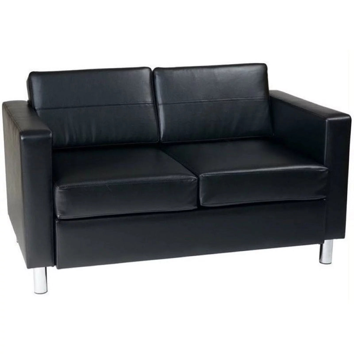 Black Faux Leather Loveseat O699196
