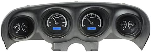 1969 70 Ford Mustang Analog Dash Gauge System Black Alloy Blue Backlighting I99825