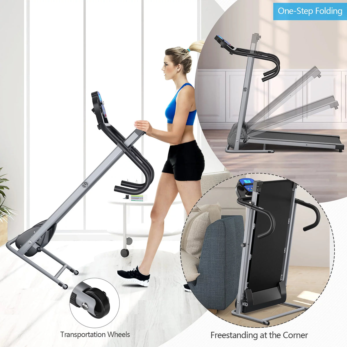 1100W Folding Electric Treadmill X3805