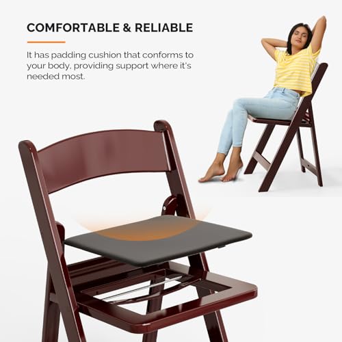 White 4 PC Resin Folding Chairs with Cushion N973304