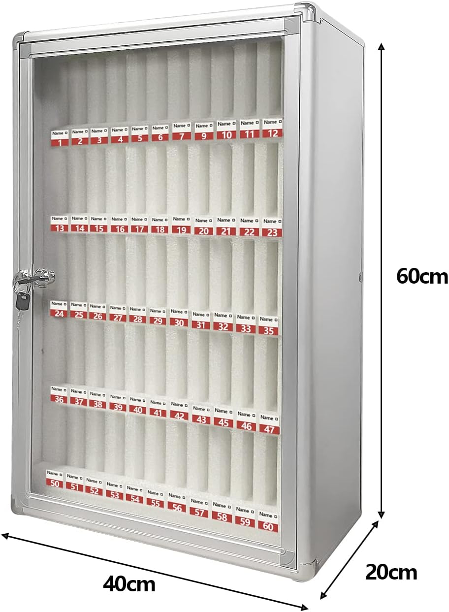 60 Slots Aluminum Alloy Cell Phones Storage Cabinet with Lock Z784