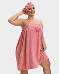 Adjustable Plus Size Bath Skirt & Quick-Dry Cap Set V182