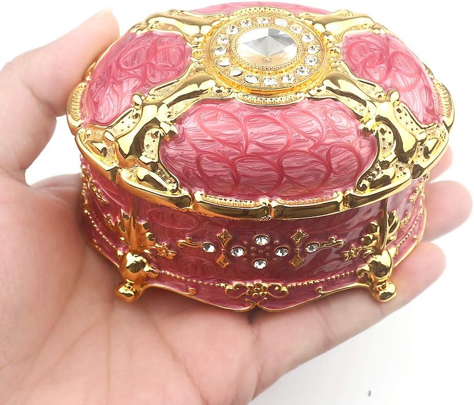 Embossed Metal Music Box Wind Up Movement Music Box, Pack of 2 B606885