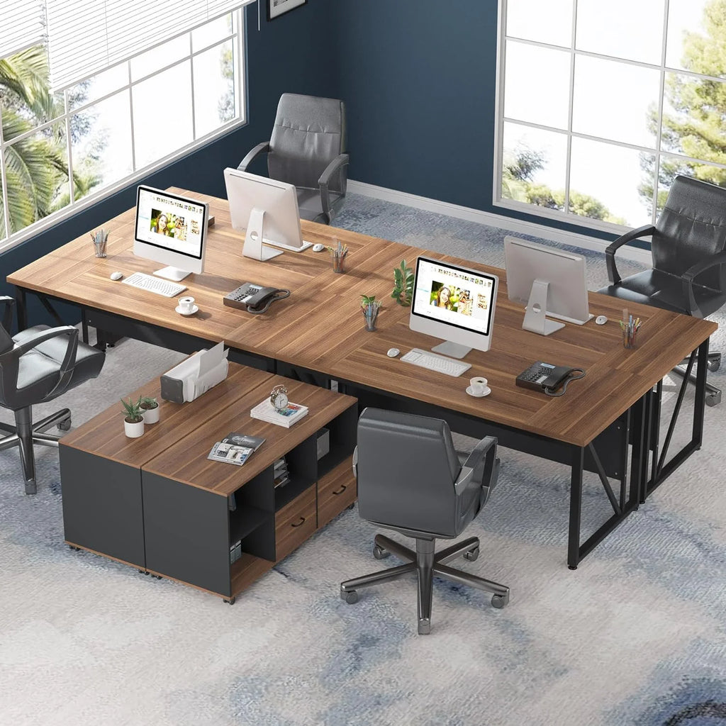 63 inches L-Shaped Computer Desk with Drawers and Storage Shelves T593668