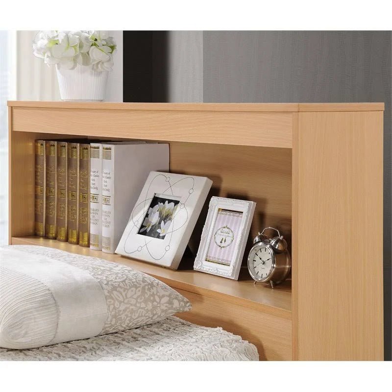 Twin-size Captain Bed with 3-Drawers and Headboard in Beech V479