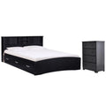 Black Queen Captains Bed and 4-Drawer Dresser Set C539385