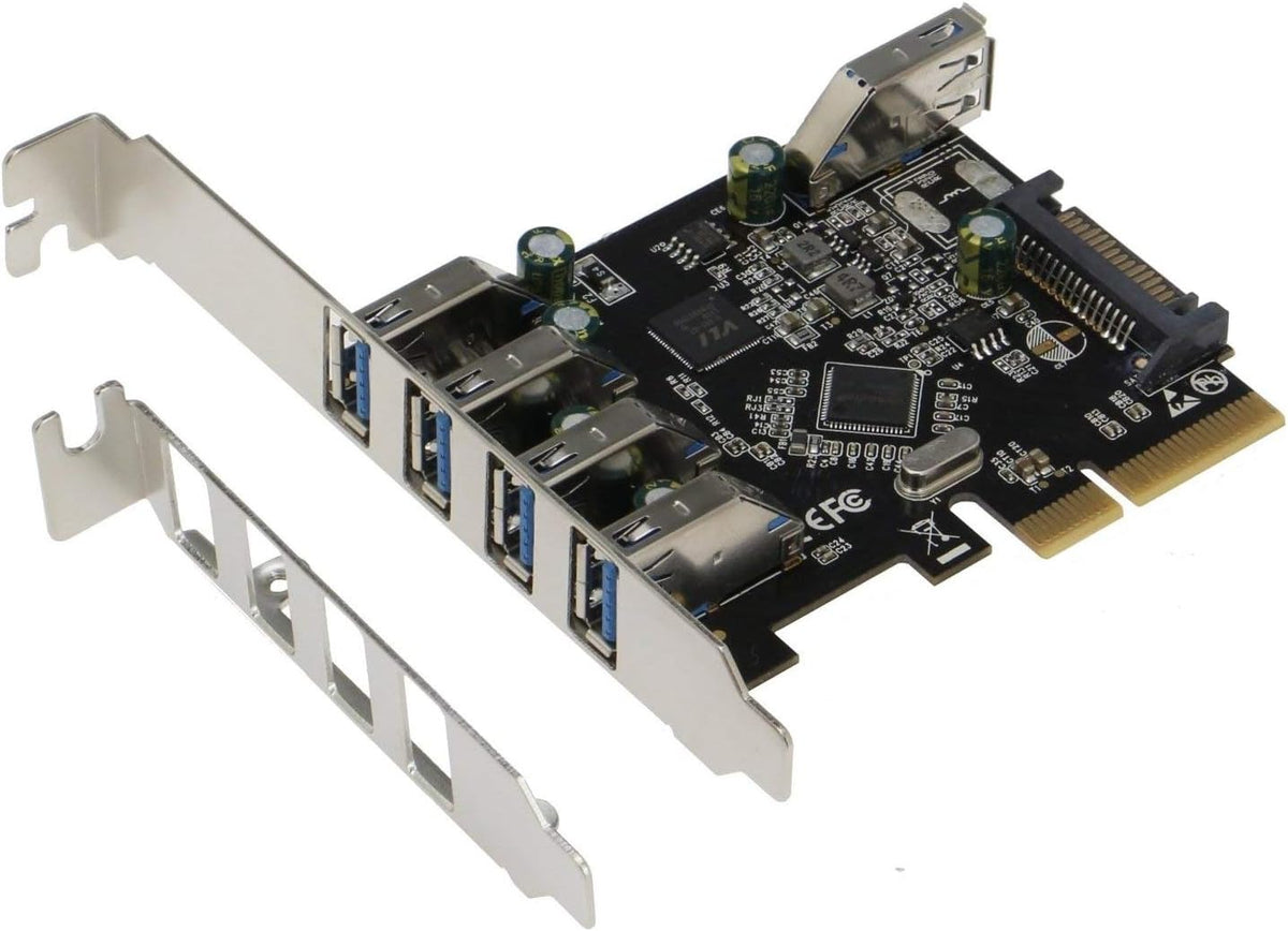PCIe 5 Port USB 3.1 Gen II Adapter Card with Low and Standard Profile Brackets I887