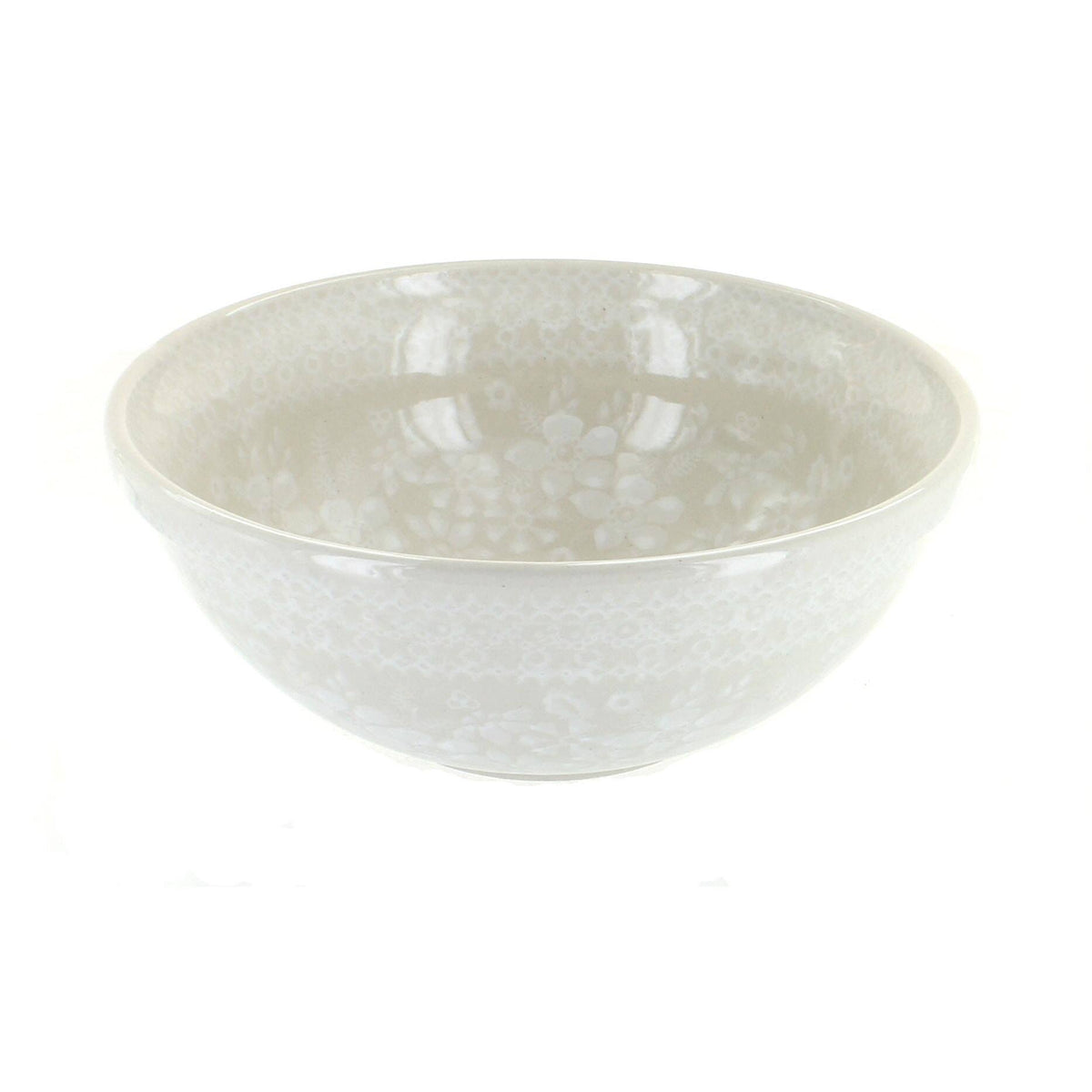 White Lace Cereal/Soup Bowl Polish Pottery Q10723