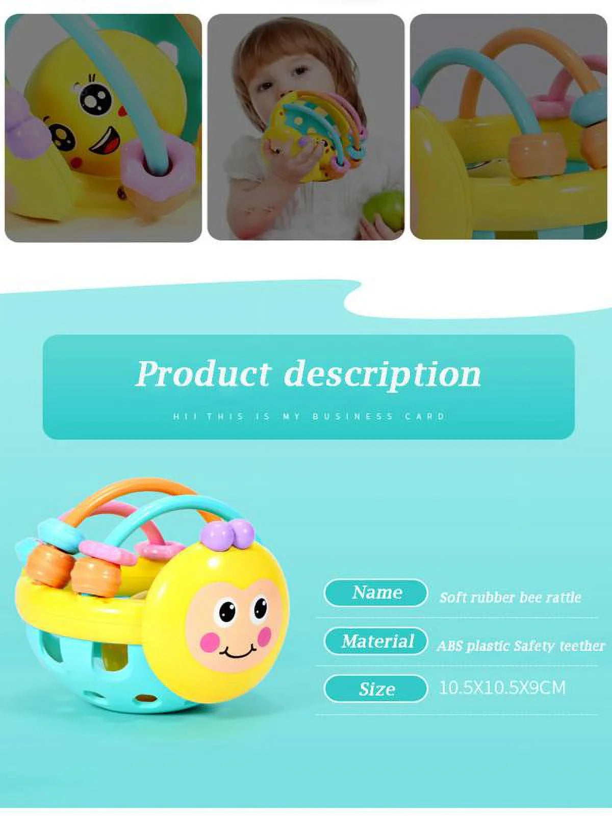Baby Hand Bell Rattles Ball Toys, Activity Ball Infant Toys, Shaker, Grab Rattle K309675