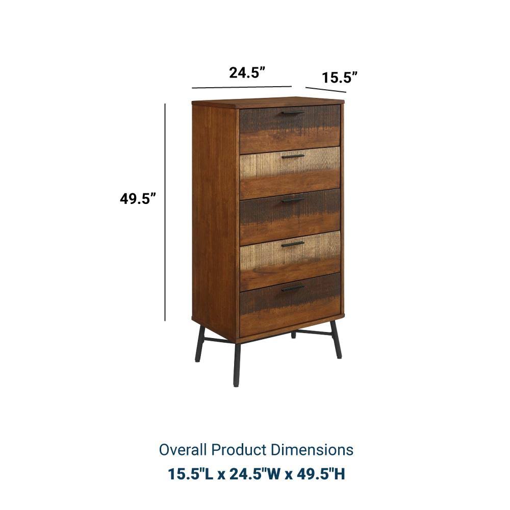 Rustic Wood Chest Walnut D302