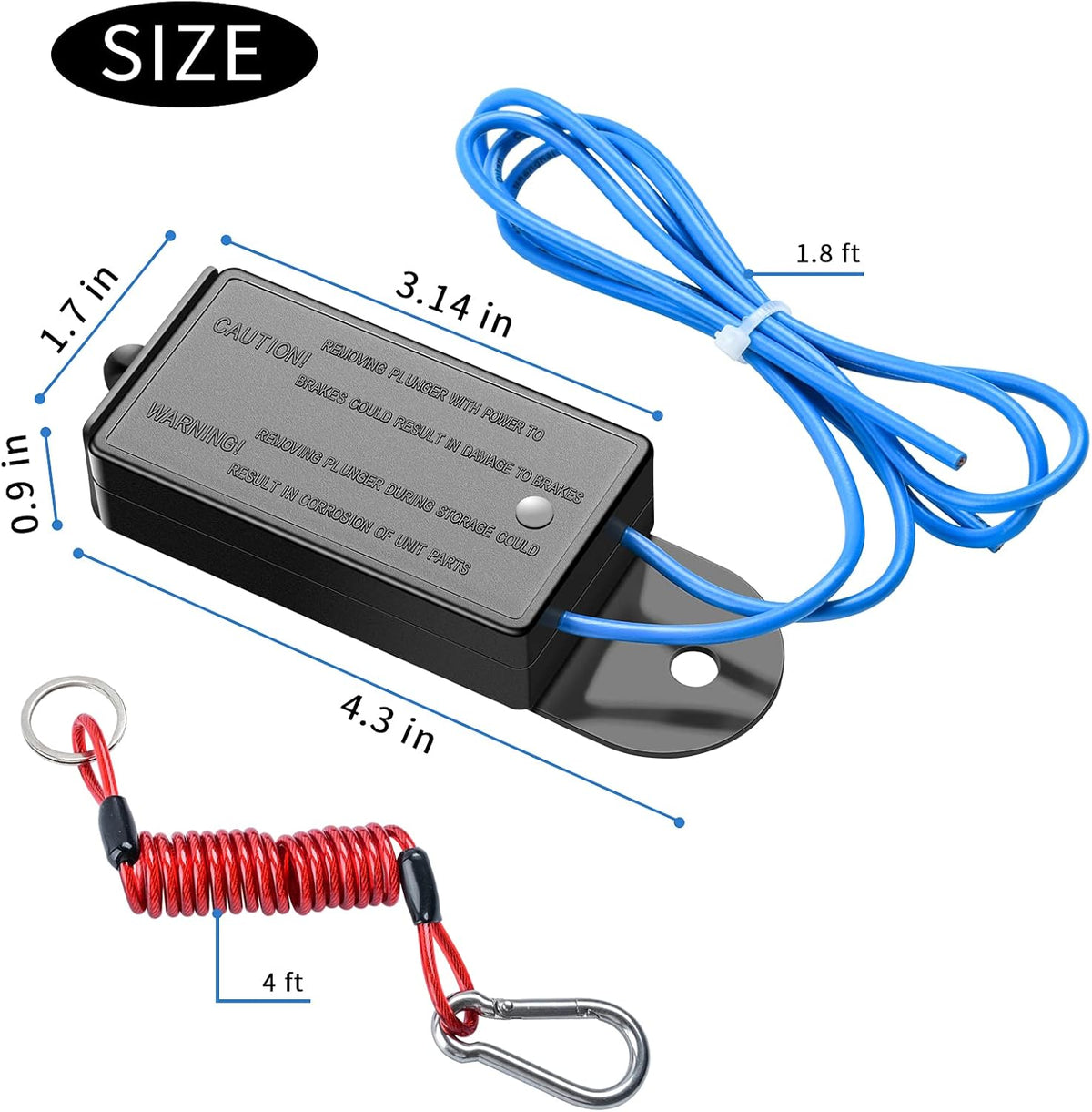 Trailer Breakaway Switch with Coiled Cable, Pack of 2 U771