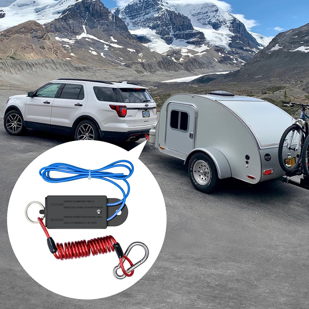 Trailer Breakaway Switch with Coiled Cable, Pack of 2 U771