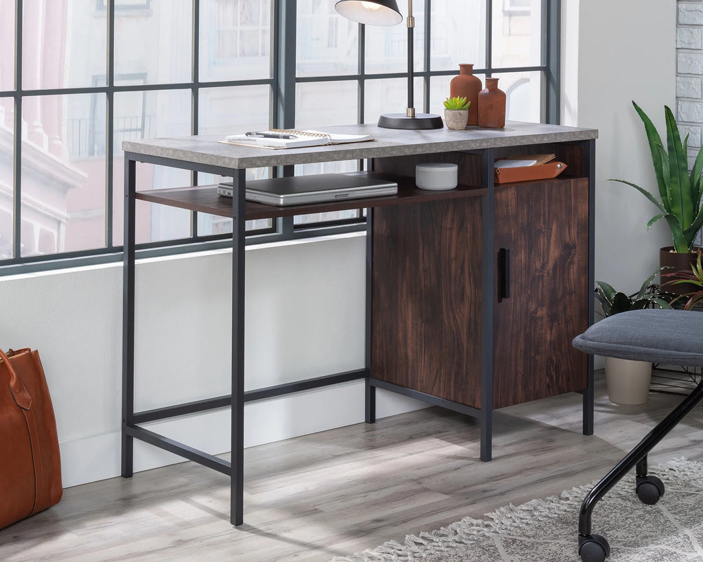 Engineered Wood and Metal Desk in Rich Walnut Y774824