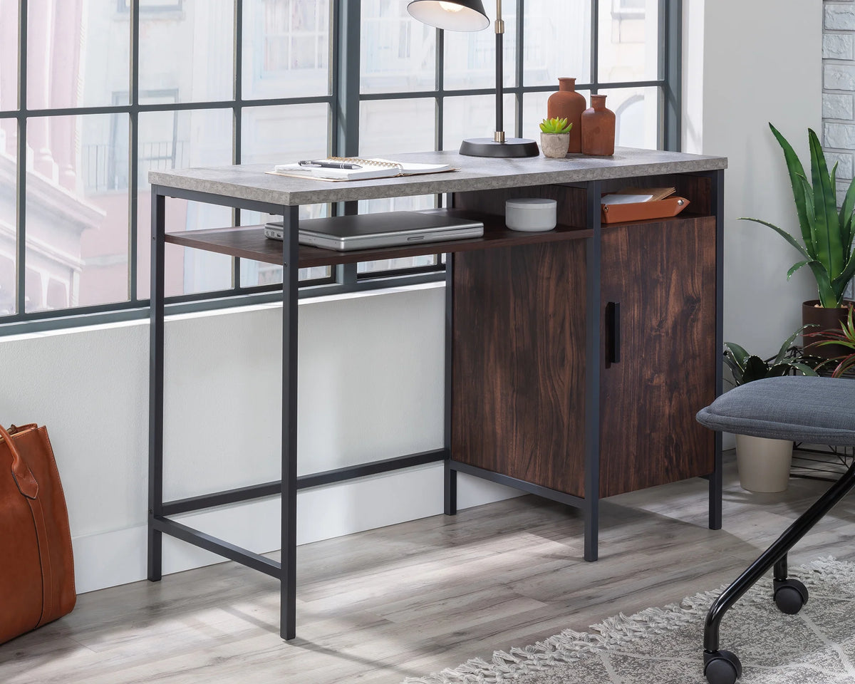 Engineered Wood and Metal Desk in Rich Walnut Y774824