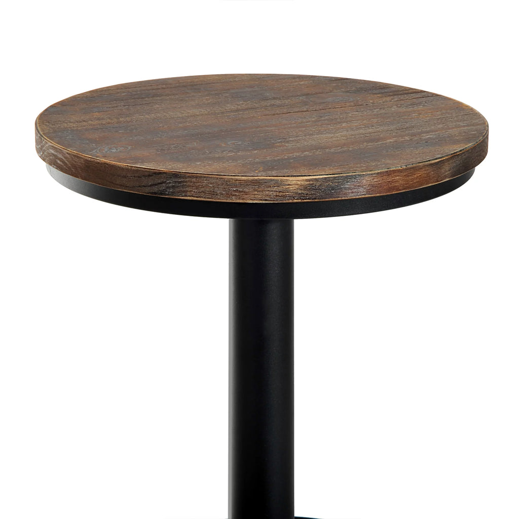 42" Rustic Pine Wood Top Metal Pub Table A964429