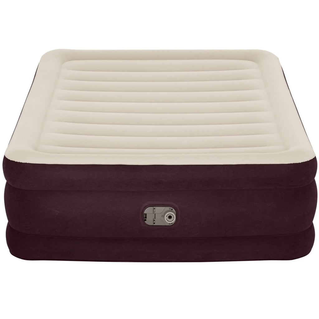 Maroon Queen Air Mattress with Built-in Pump K27244